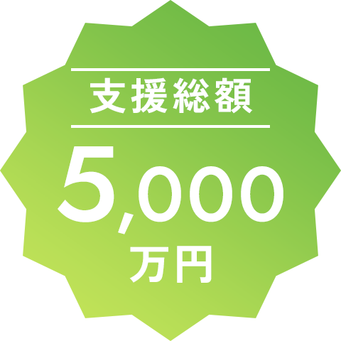 支援総額5,000万円